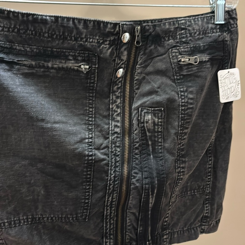 Free People mini skirt black washed cargo style